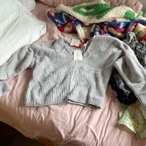 pink rose cropped sweater